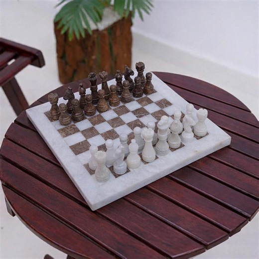 Luxury Handmade Marble Chess Set | Unique Stone Pieces | Elegant Board Game Gift - Etsy
