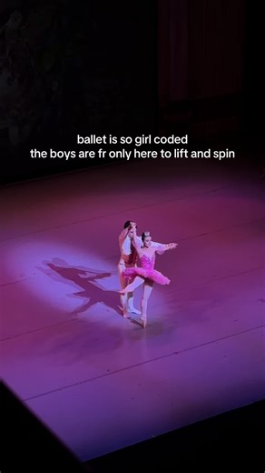 like yes ballet is girl coded we all know how the pink and the bows make it girl coded but seeing it live made me think about just how beautiful these women are and how many hours it takes for the to make the lines that they’re making perfect. what really struck me was how minimal and supporting the man’s role is in ballet and how they’re mainly there to add to the woman’s beauty. #ballet #thenutcracker #ballettok