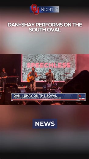 Dan Shay perform homecoming concert on the south oval. Allie Proctor has the details on #OUNightly. #danandshay #showtimeonthesoval #Norman | OU Nightly
