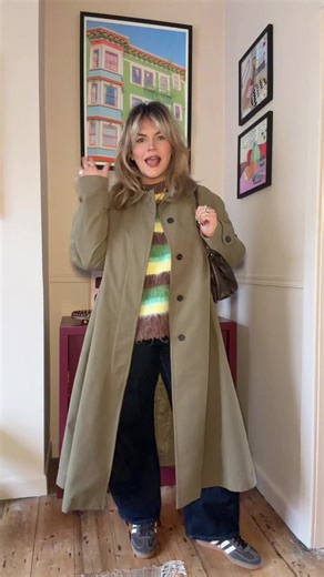 Jeans, fun jumper and a trench! U will always be famous x x