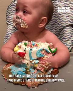 I think he enjoyed this... 👶🎂 | LADbible Australia