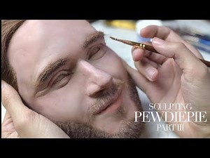 Sculpting PewDiePie with Polymer Clay | Part 3 Sanding and Painting the Face