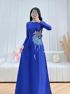 Embroidery Sunflowers With Hand Beading Buttons| Pre Made Ao Dai| Pre Made Long Dress| With Same Color Pants| S-3XL - Etsy