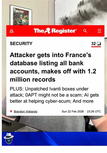 FRANCE CONFIRMED BREACH OF ITS NATIONAL BANK ACCOUNT DATABASE #Tech #fyp #cybersecurity #tiktok #viral