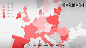 Life expectancy has consistently increased throughout the EU in past decades, which is encouraging; more volatile factors like unemployment show less inertia though. Explore the factors that lie beneath continental choices, while waiting for the results to surface. Read in Eurozine: www.eurozine.com/mood-of-the-union Data mining and visuals by Atlo | Eurozine | Facebook