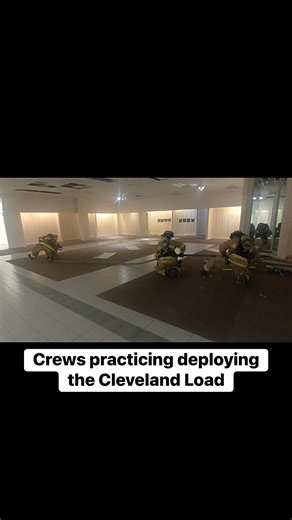 The Cleveland Load is a hose configuration that allows a hose line to be charged and deployed in a small area. The coiling of the line allows the line to be charged and advanced with minimal kinking. BSBFD uses the load for multiple floor operations and extending off of the main line. | Butte-Silver Bow Fire Department