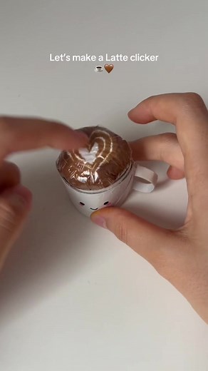 DIY Latte clicker fidget🤎 #squishy #clicker #diy #craft #fidget | squishy