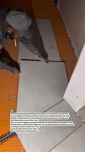 Heated Floor Tile System Install! Perfect Layout #tiling #construction #DIY
