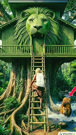 I Built a Secret Bamboo Treehouse EP 4 | Beautiful Handmade Bamboo Craft 🎋 #bamboohouse #short