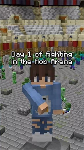 Day 1. Let’s see where things go ;) #day1 #mobarena #challenge #minecraft