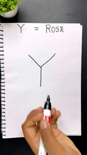 Y = Rose drawing tutorial on notebook #shorts