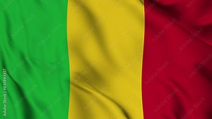 mali flag waving seamless loop animation. 4K