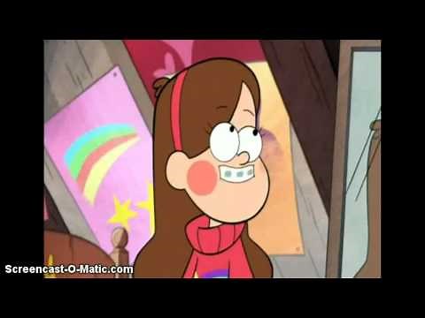 Gravity Falls-Mabel's first kiss.(With a leafblower)