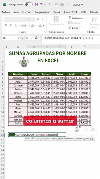 Sumas Agrupadas por Nombre en Excel: Tutorial Completo