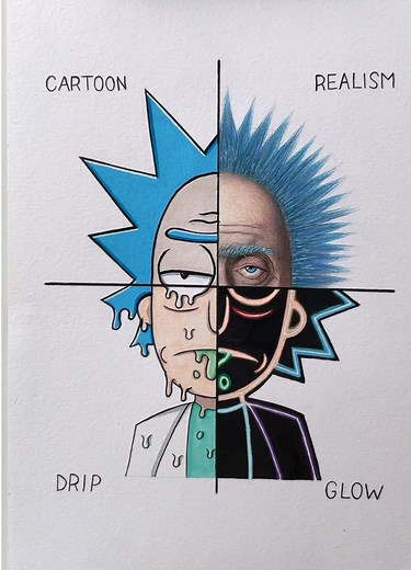 Exploring Rick in Four Unique Art Styles