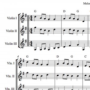 Three Around Three - harmony parts sheet music for English folk tune