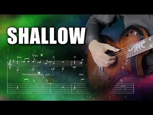 Shallow (Lady Gaga & Bradley Cooper) - EASY Fingerstyle Guitar Tutorial | Tab & Lyrics