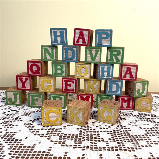 28 Vintage Wooden Toy Letter Blocks Letters Japan C1950s Baby Children's ABC - Etsy