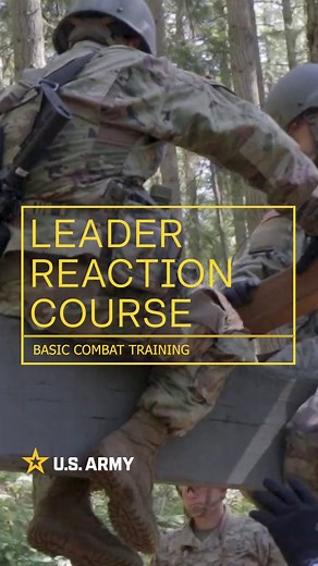 During week 2 of Basic Training, U.S. Army Trainees are tasked with overcoming the Leader Reaction Course. This allows Trainees to build cohesive teams early in the training cycle while physically and mentally challenging them to overcome obstacles. The Leader Reaction Course is a group of ten different obstacles designed to test Trainees' ability to think critically under pressure, evaluate their leadership ability, and build trust with their Battle Buddies, all foundational skills in creating 