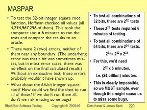 BBST Foundations Lecture 5A: The Impossibility of Complete Testing
