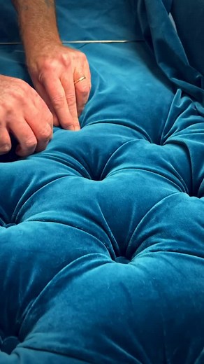 An art form in itself - deep buttoning done the traditional way… Deep buttoning isn’t just a decorative detail, it’s a mark of true craftsmanship. Carefully considered and individually secured in place by hand, this technique requires precision, patience, and years of skill. But beyond its timeless elegance, deep buttoning helps to hold the filling securely in place, maintaining shape, structure, and long-lasting comfort over time. We use it not only because it looks beautiful, but because it’s