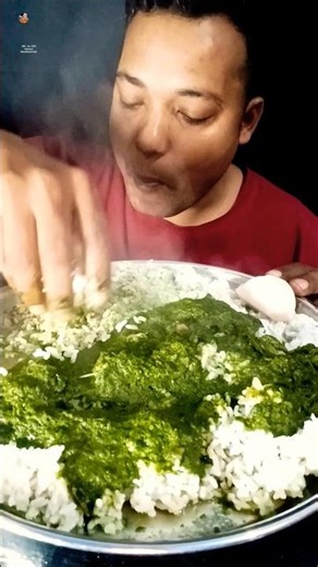 Eating show 🥗🫜Rice with palak methi ka saag 🥗🥗 Asmr mukbang #dwwallbharatfood
