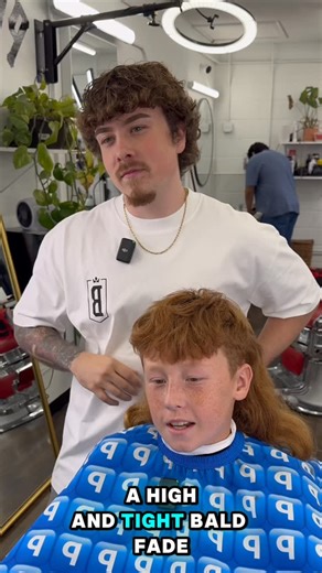 Wichita Kansas Barber • Alec on Instagram: "Burst Fade Mullet 😳 Why Do I Want One? lol 😆 Not Quite The High& Tight Bald Fade He Asked For But I Think I Saved Him 🙇‍♂️🎬🫣 📍WICHITA KS📍#wichitaks #kansasbarber #transformation #alecthebarber"