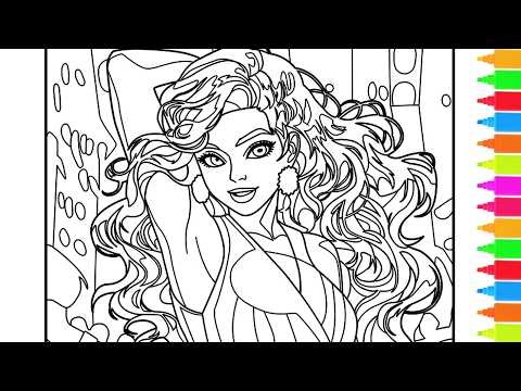 Coloring Barbie - Dance The Night, Beach Vacation, Looking Good | Barbie Coloring Pages
