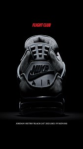 Premium materials and blackout attitude. The AJ4 ‘Black Cat’ is available now at Flight Club. | Flight Club