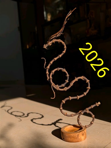 Biết ơn duyên lành 🙏 **Tác Phẩm: Long Mã 2026 **Nguyên Liệu: rễ trúc tím **Giá: cao #Rồng #XôngTrầm #Bamint #BambooZenArt