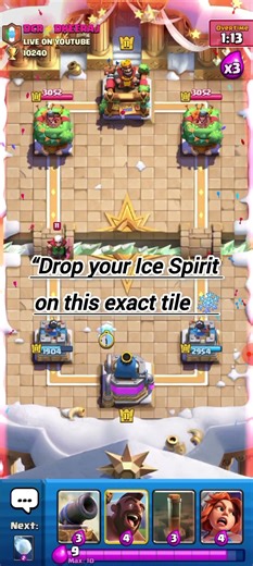 How to activate King Tower vs Magic Archer with Ice Spirit.