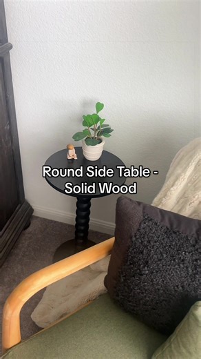 Solid Wood Round Side Table for Small Spaces
