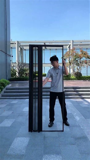 Foldable Anti-Theft Screen Door—Ultra-Narrow Frame, Aluminum Alloy Construction, Sturdy and Durable