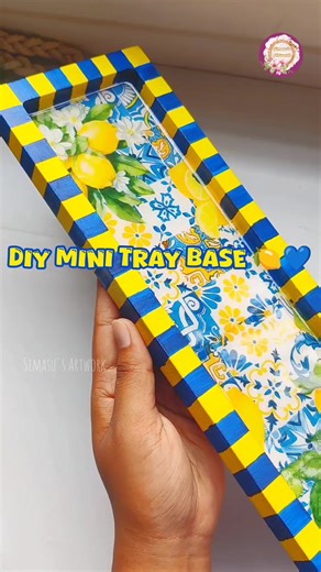 DIY Mini Tray Base Decor with Decoupage