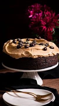 Black Coffee Cake with Cappuccino Mousse #shorts