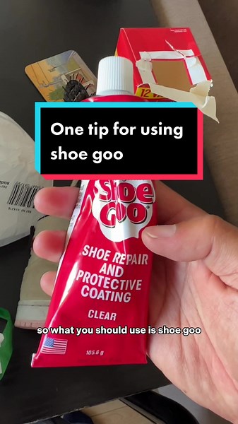 Cant believe it took me this long to figure out how to use shoe goo. Make your skateboard shoes last linger. #skateboardshoes #shoegoo #skateshoes