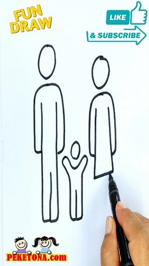 How to Draw an Easy and Cute Family