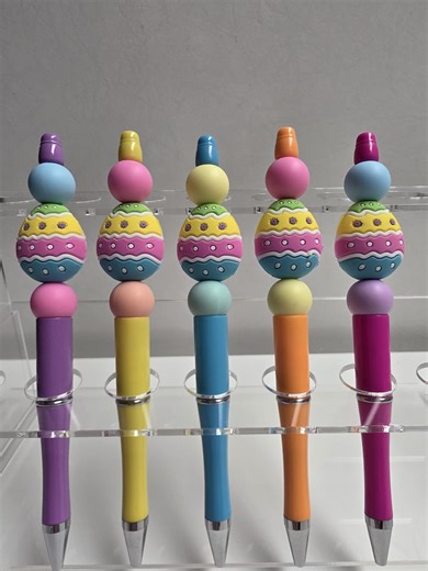 Easter Egg Beaded Pens | Pastel Silicone Beads, Spring Desk Accessories - Etsy