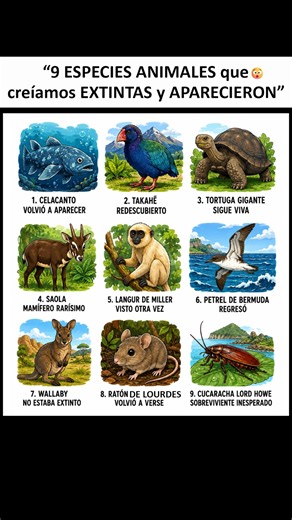 🦖🌍 "9 ESPECIES ANIMALES que CREÍAMOS EXTINTAS y APARECIERON" 😮