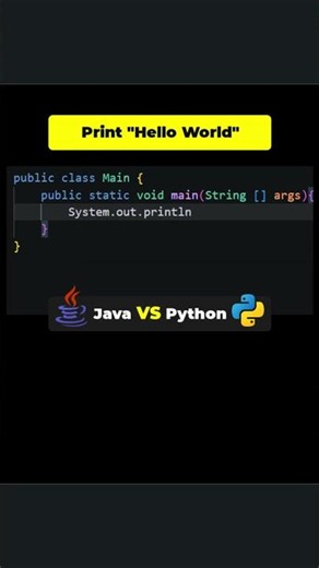 Java vs Python | Hello World Program ⚔️ #codingforbeginners #programming #webdevelopment