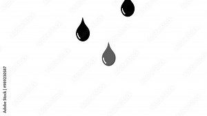 Rain water dropping on sky icon animation ,simple water drop concept