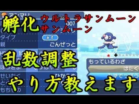 ポケモン USUM/SM 孵化乱数調整の方法教えます