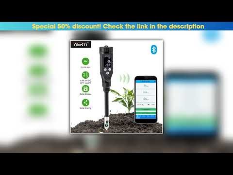 Review Smart Soil PH Meter 0.0~14.0pH Bluetooth Soil Tester Data Logger Temp Acidity Analyzer for H
