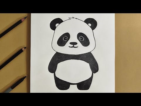 How to draw a cute kawaii panda easy step by step for kids 🐼✨