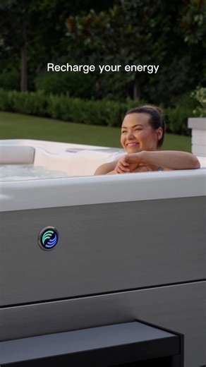 4.8K views · 47 reactions | Low battery?  A soak in a Hot Spring spa is the recharge your body and mind have been waiting for. [Spa Shown: Highlife Collection Grandee with Brushed Nickel Cabinet and Alpine White Shell] #HotSpringSpas #Rejuvenation | Hot Spring Spas | Facebook