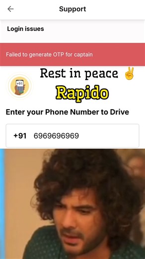 Rapido login issues everywhere #rapido #old #ola #uber #swiggy #zomato #hyderabad #song #viral #ai