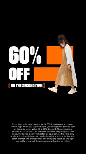 This Saturday, November 15th! ✨ Our second Orange Saturday is here with a special promo you can’t miss. Stop by your Payless store and grab it while it lasts! 📍 Find the nearest location at https://paylesschat.com/barbados/en/content/6-stores 📲 Place an order via WhatsApp here https://paylesschat.com/barbados/en/ Promotion valid only November 15, 2025, in physical stores and WhatsApp: when you buy one item, you can get the second item of equal or lesser value at a 60% discount. The promotion a