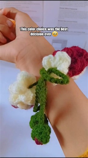 Rosebud Crochet Gajra 🫠✨️ #crochet #ytshorts #trending #foryou