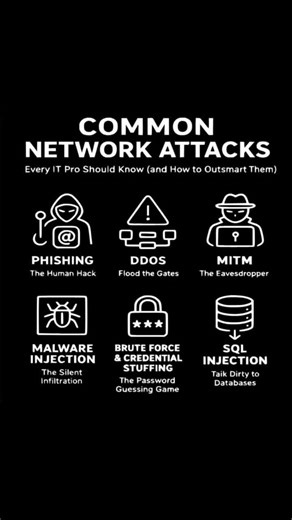 common network attacks #coding #correctcoding #ipaddress #networkingtips