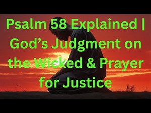 Psalm 58 Explained | God’s Judgment on the Wicked & Prayer for Justice.